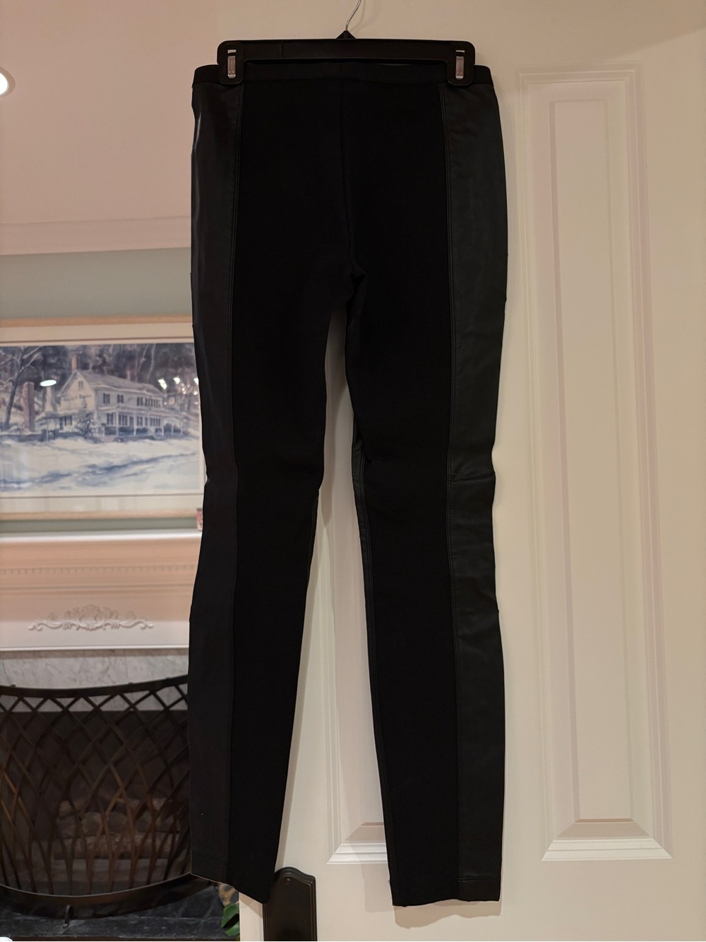 BCBGMaxAzria Black Skinny Jeans with Faux-Leather Side Panels